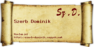 Szerb Dominik névjegykártya
